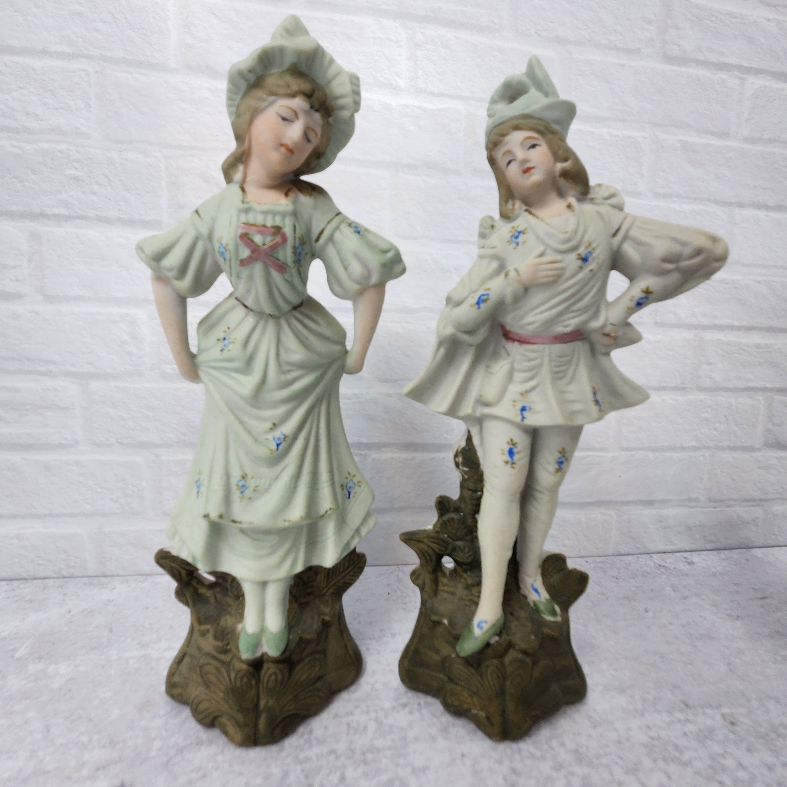 ハ*ス様 70s 80s まとめ売り ネイビー 10枚 vintage ビンテー Vintage Bisque PORCELAIN Man & Woman Victorian FIGURINES