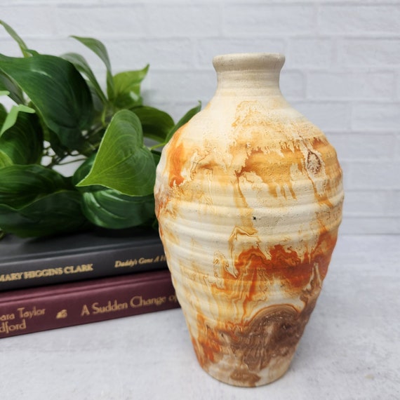 Vintage Nemadji Pottery ネマジポタリー USA Vintage Nemadji Pottery USA Vintage Earth-toned Pottery Vase Mid