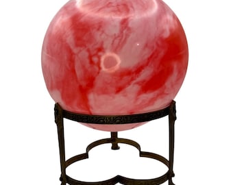 Soporte para esferas con pata de latón vintage neoclásico dorado, soporte para bolas de cristal, soporte para orbes, expositor, soporte para esferas, expositor de esferas.
