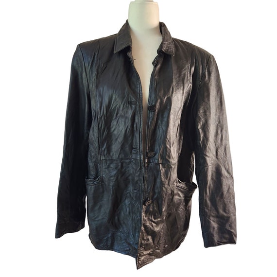 Style Co Femme vintage Noir Souple Veste en cuir souple Moyen Grande Veste en cuir use Veste en cuir delave Etsy Canada