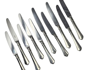 10 cuchillos de mesa - Cubiertos Oneida Julliard de acero inoxidable brillante, fabricados en EE. UU.