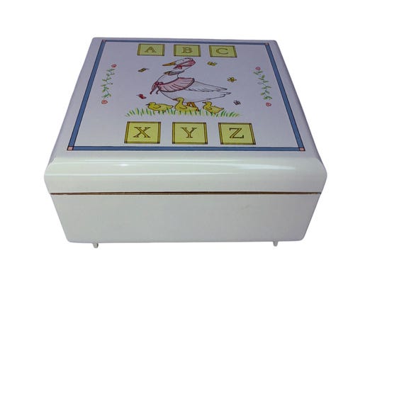 Vintage Japan Musical Jewelry Box Mother Goose ABC XY… - Gem