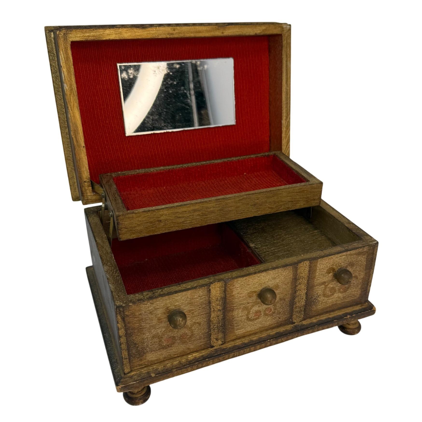 希少 TOYO 木製オルゴール付きジュエリーボックス日本製・1970〜80年代