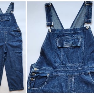 Vintage 90s Women&#39;s Large Crazy Horse Liz Claiborne Denim Overalls Cottagecore, Blue Denim, Vintage Overalls, Denim Overalls, Romper