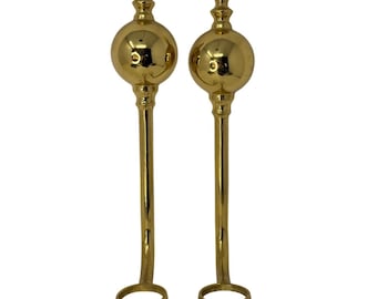 Vintage Art Deco Brass Wall Sconce Pair 13" Tall Candle Holders