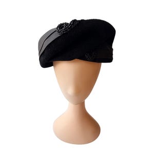 Tilted Womens Black Hat - Etsy display picture 2