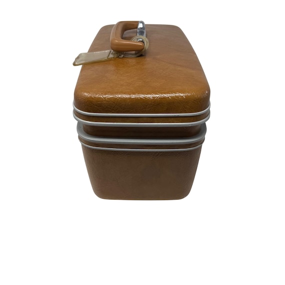 Vintage Samsonite Train Case – Brown Hard Shell Makeup Travel