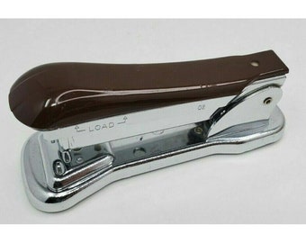 Vintage Ace Cadet LiftTop Stapler Brown Bakelite Top Model 302 Uses #300 Staples