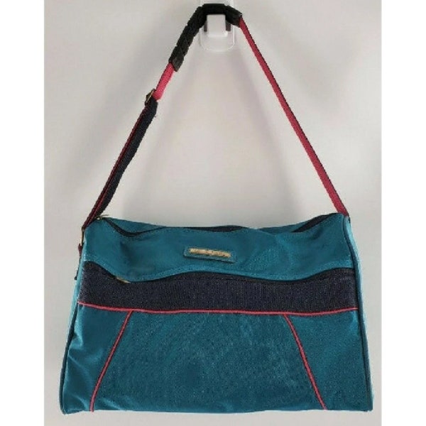 Vintage Teal American Tourister Carry On Overnight Bag Duffel Fashion Accessory 1970s 1980s Luggage
