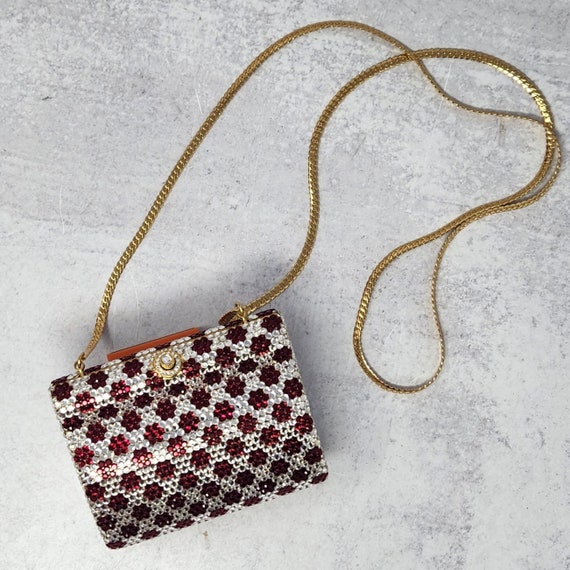 Red and silver purse sale