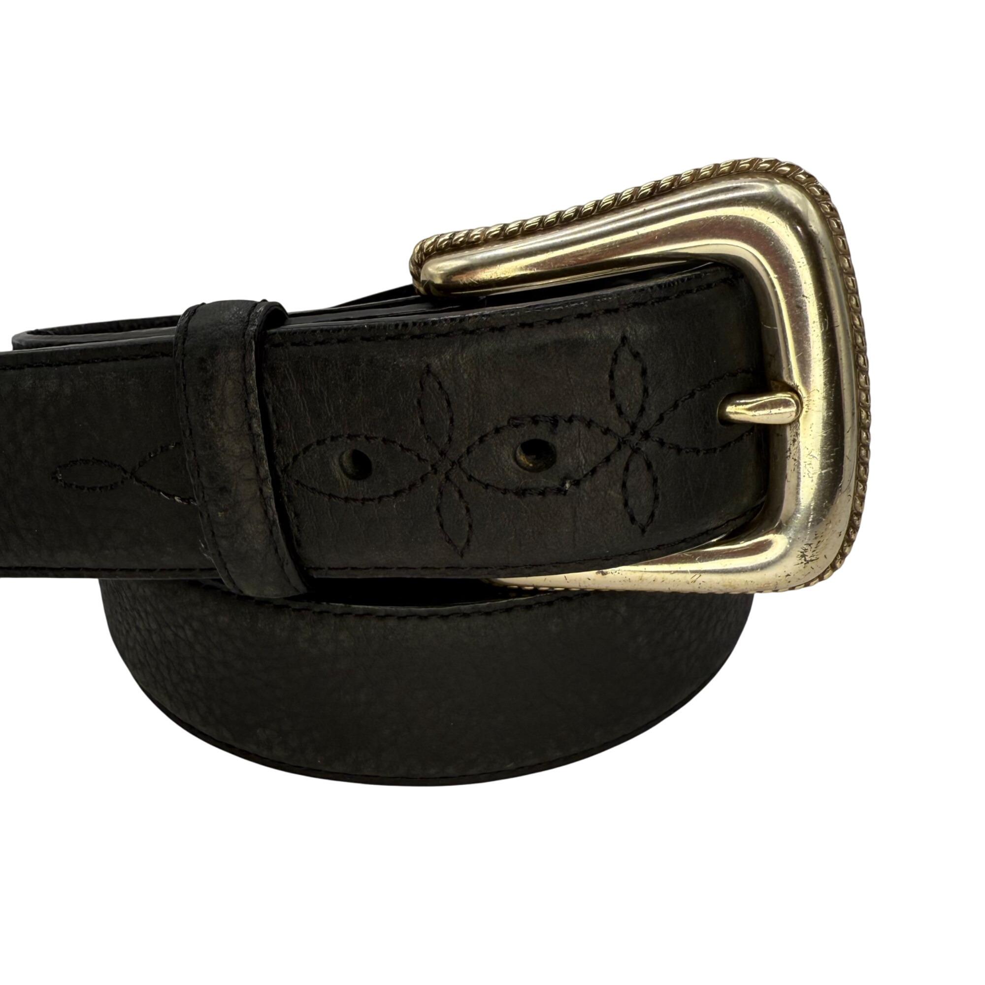 Vintage Resistol Unisex Black Leather Belt Size 50 Western  display picture 1