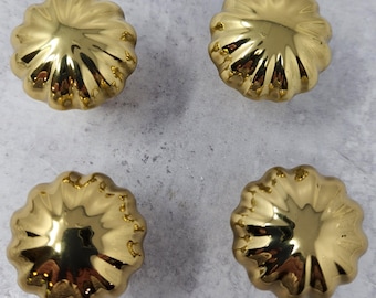 Perillas para gabinete redondas de latón macizo, de gran tamaño, en forma de melón, de 4 piezas, de 1,5" de profundidad y 1,5" de alto, para cajón, herrajes