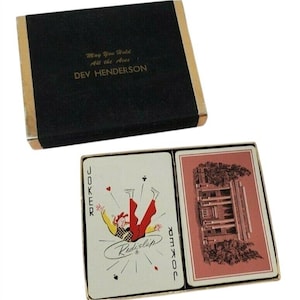Vintage Brown & Bigelow Dev Henderson Playing Cards 2 Decks Boxed Complete, collectible playing cards, classic playing cards, vintage deck