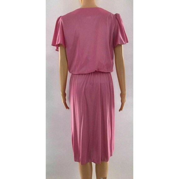 Vintage 70s 80s Jenny Pink Mauve Disco Dress 12 M… - image 5