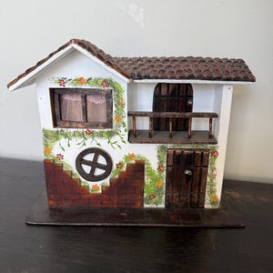Handcrafted Wooden Miniature House With Detailed Design & Rustic Finish Made By Andalucia Las Herrerias y Del ARUBA?Decorative Collectible