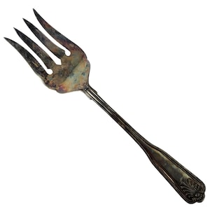 Replacement Vintage Coventry Shell Silverplate Retroneu Meat Server, Meat Fork, vintage flatware, Serving Pieces