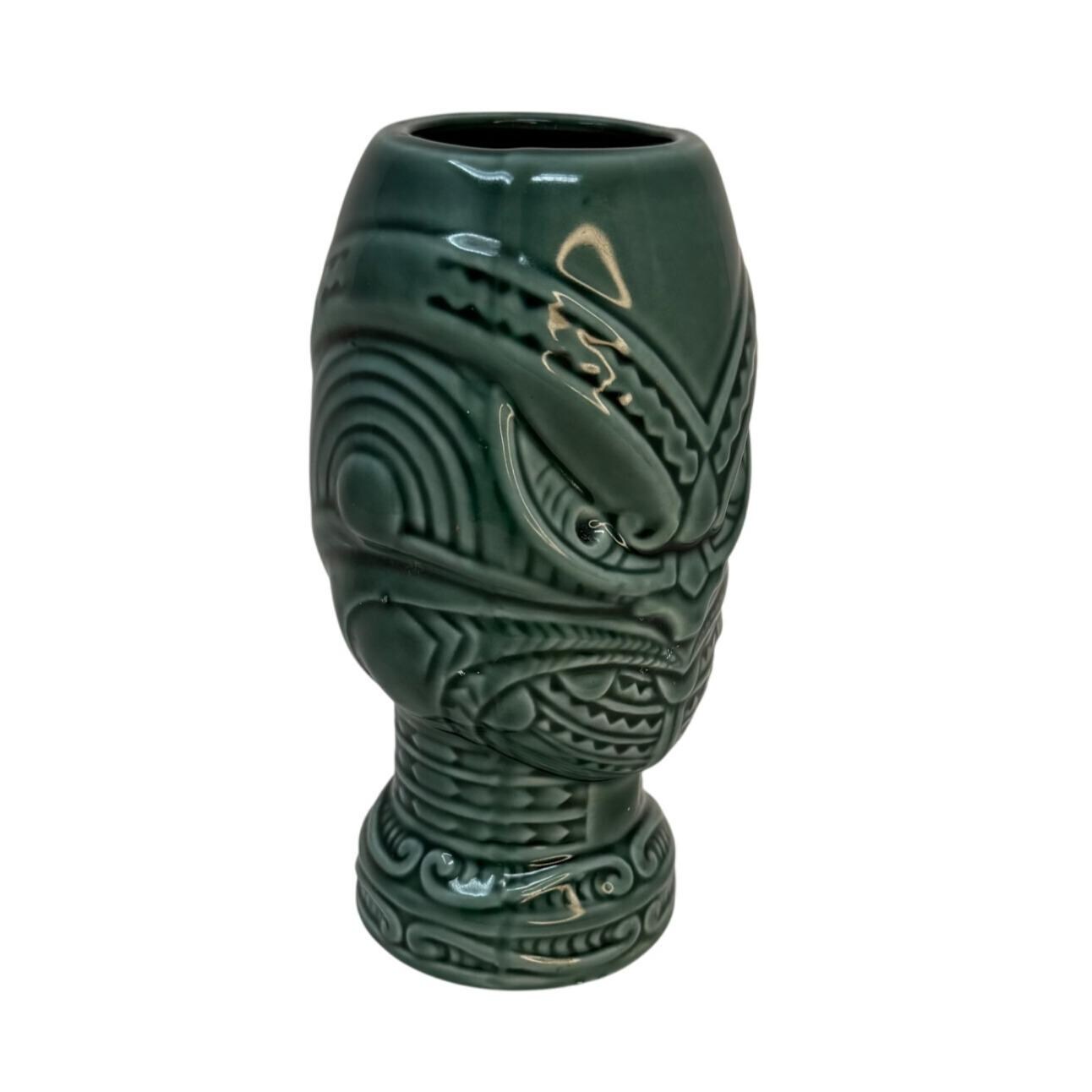 Vintage 1960's-1970's DW136 Green Ceramic Headhunter Tiki