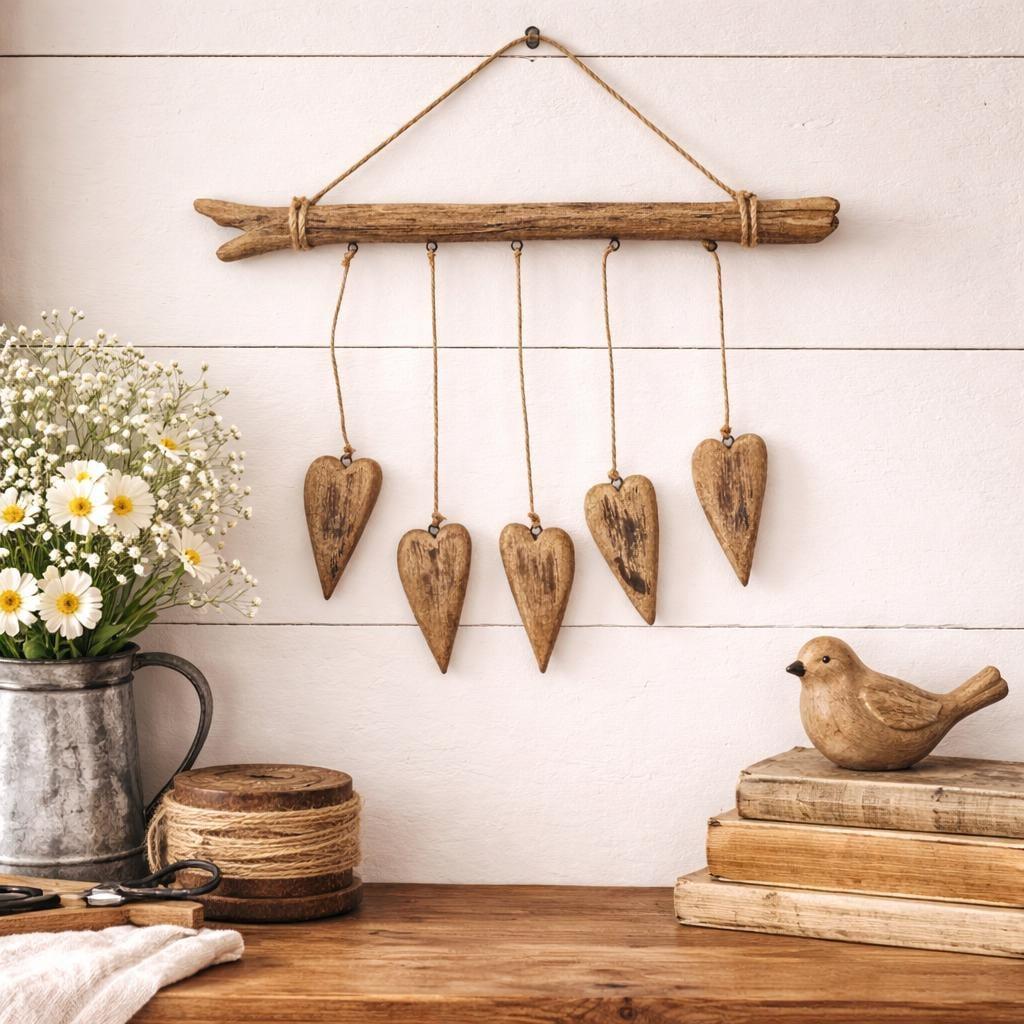 Rustic Driftwood Heart Wall Hanging Farmhouse Decor Jute Twine - Etsy