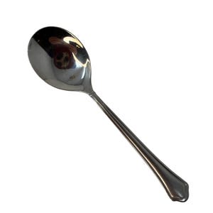 Round Bowl Soup Spoon CAPRI FROST Stainless Flatware INTERNATIONAL Silver, Vintage, Discontinued, Replacement Silverware