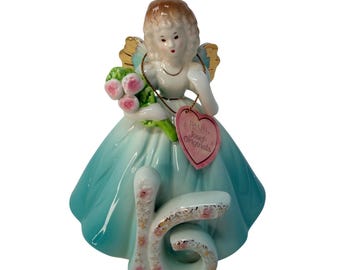 Vintage Josef Originals Birthday Girl Angel Figurine 16 Years Old 16th Gift Sweet 16
