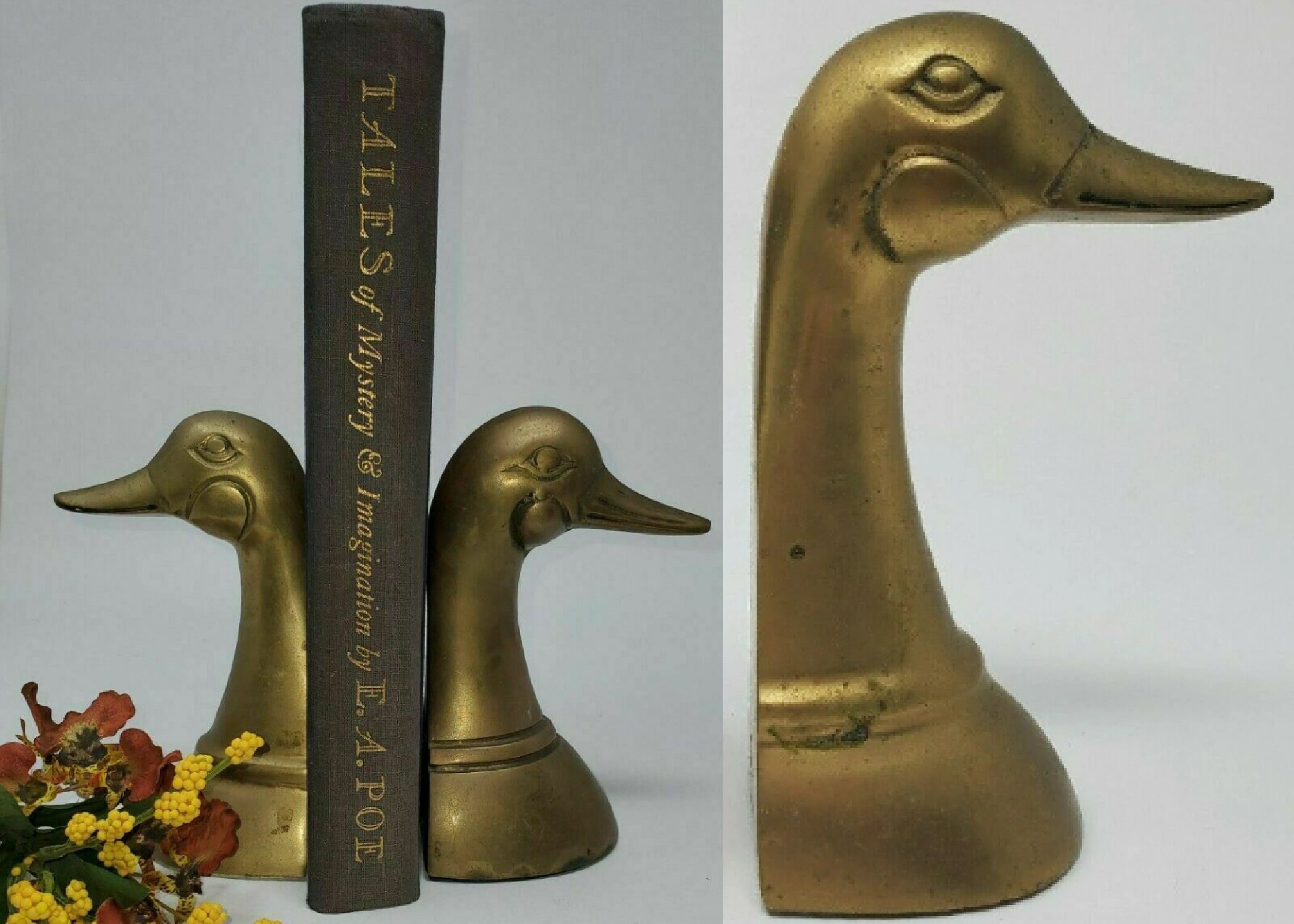 Vintage Solid Brass Mallard Duck Head Bookends Leonard Silver 6.5 MCM Mid  Century Décor, Bookends, Brass Bookends, Brass, Duck, Vintage -  India