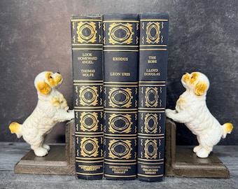 キャバリア・キング・チャールズ・スパニエルのブックエンド、鋳鉄製、犬型、ペア、ヴィンテージ