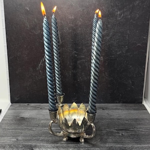 Vintage Leonard?  Silver Plate Lotus Candle Holder Flower Vase Centerpiece 4 Arm Antique Candelabra, Taper Candle Holder, Silver Candlestick