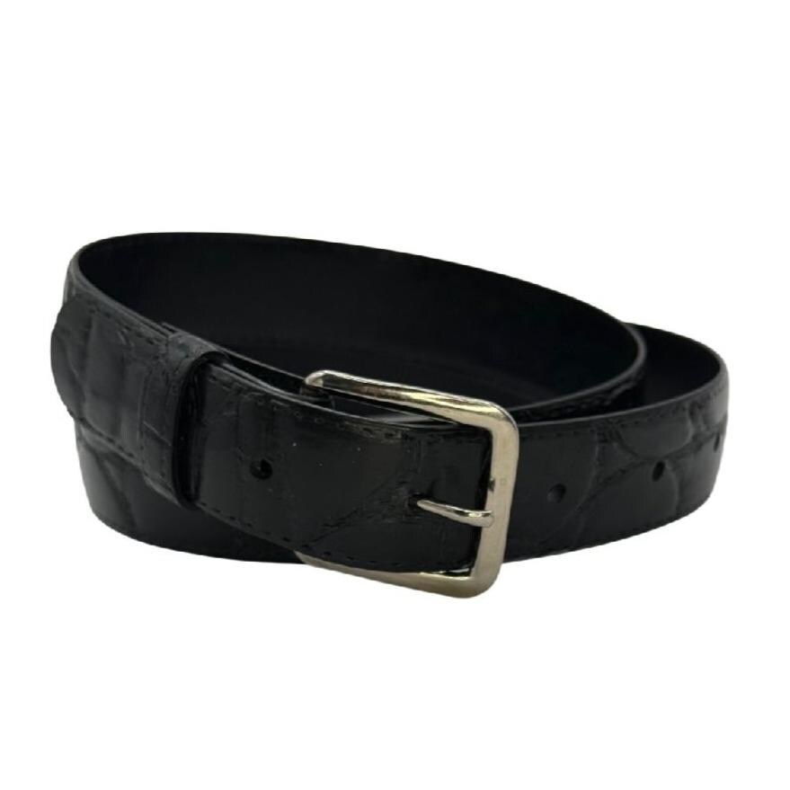 Vintage Womens Sz XS Small Black Leather Belt Silver  display picture 1
