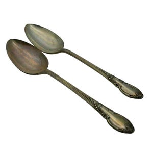 2 Oneida Enchantment / Londontown Serving Spoons Flatware 8-3/8&quot; Silverplate
