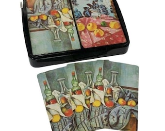 Naipes Vintage Congress 2 Barajas Bridge Caja Completa Naturaleza Muerta Fruta, naipes coleccionables, naipes clásicos, naipes vintage dec