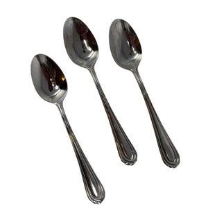 3 Vintage Ovale Löffel OTTAWA Oneida Edelstahlbesteck, Vintage Besteck, Vintage Geschirr, 18/10, glänzend, liniert