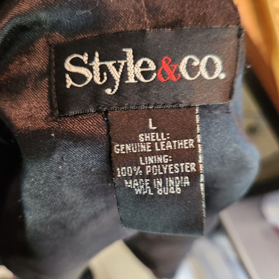 Style & co leather jacket deals