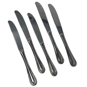 5 Vintage Dinner Knives OTTAWA Oneida Stainless Steel Flatware, vintage flatware, vintage tableware, vintage knife, 18/10, Glossy, Outlined