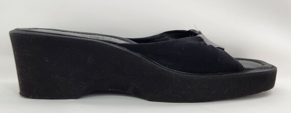 Vintage Donald Pliner Black Wedge Platform Sandal… - image 7