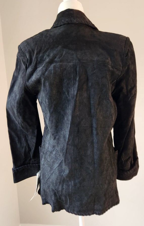 Vintage 90s Cedars Black Suede Jacket Blazer - XS… - image 4