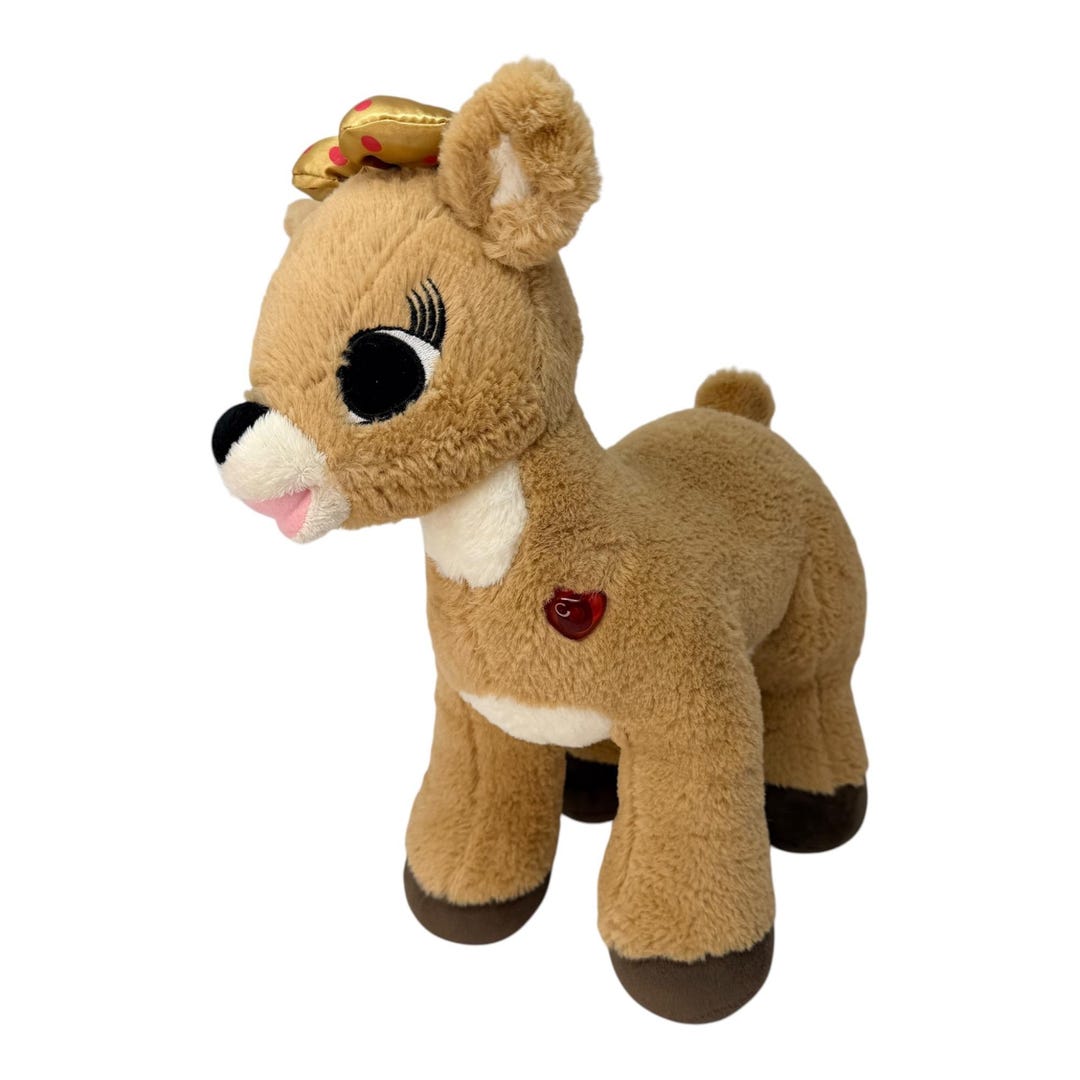 Vintage Build A Bear Clarice Rudolph Plush Light up Heart Reindeer BABW ...