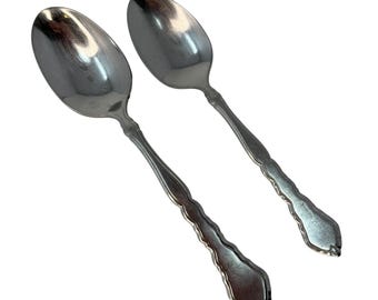 4 Oneida Paul Revere Place Oval Soup Spoons – 6 3/4" Stainless Steel, Colonial Style