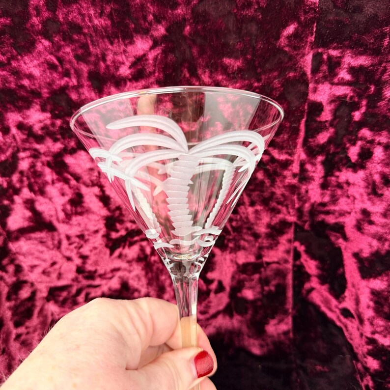 Rolf Glass Palm Tree Martini Glass - Thumbnail 3