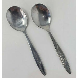 Straight Handle Baby Spoon Lasting Rose Stainless Flatware ONEIDA SILVER x 2 Vintage silverware Replacement Flatware