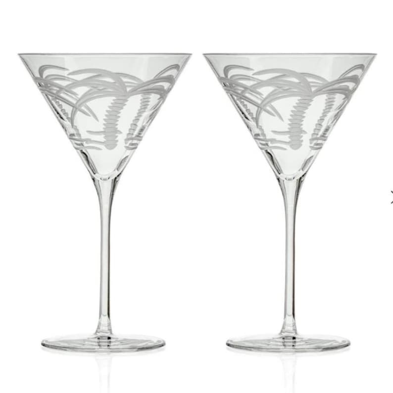 Rolf Glass Palm Tree Martini Glass