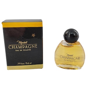 Vintage Germaine Monteil Champagne Perfume Miniature Mini .19 fl oz Sample & Box, Miniature Perfume, Vintage Perfume, Perfume Bottle, Vanity