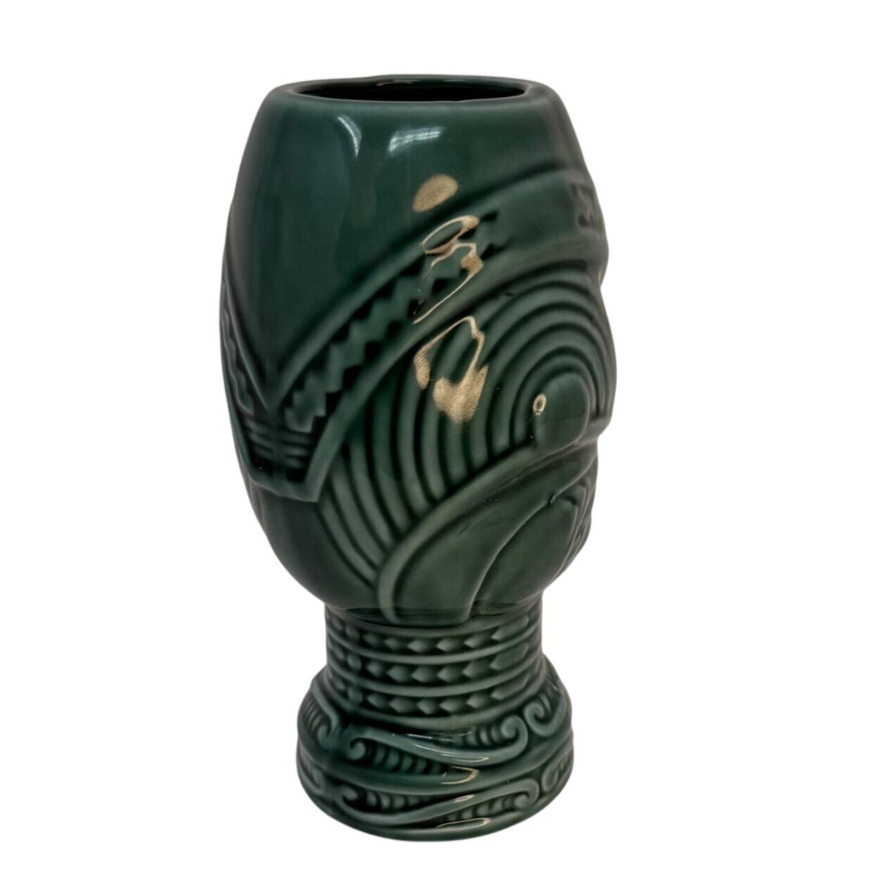 Vintage 1960's-1970's DW136 Green Ceramic Headhunter Tiki
