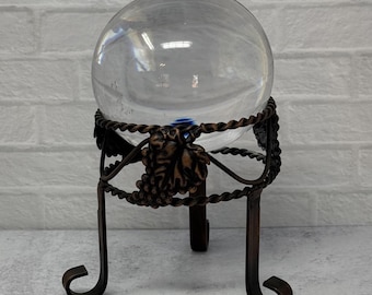 Soporte para bola de cristal con forma de uva de bronce vintage, soporte para orbe, soporte para exhibición de cristal, soporte para esfera, soporte para exhibición, exhibición de esfera, decoración de altar