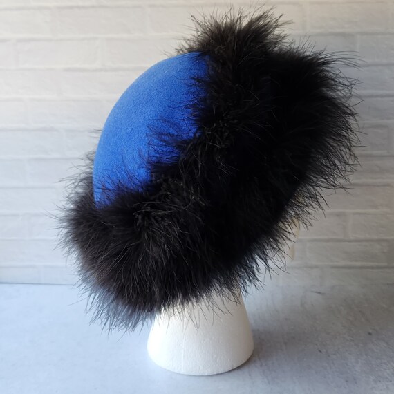 Vintage Tracy & David New York Navy Blue Wool Hat… - image 7