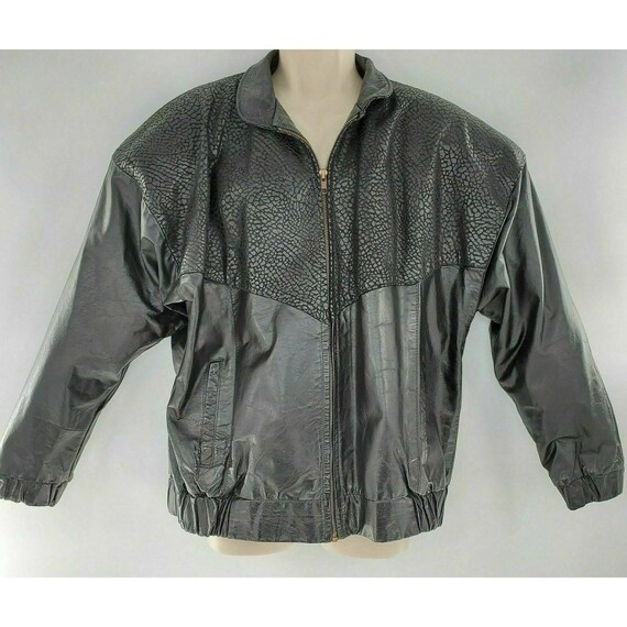 Mens Vintage 80s Genuine Black Leather & Suede Jacket Sz Mens Vintage 80s Genuine Black Leather & Suede Jacket Sz