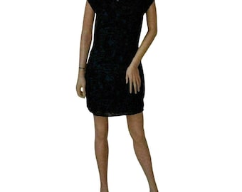 Velvet Sheer Mini Dress Small Paisley Sleeveless Boho Vintage, Grunge, Floral, Mini Dress, Retro,  Vintage, 90s, Y2k Clothing, Y2k Fashion