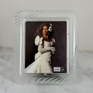 Vintage MIKASA Frosted Tabletop Lead Crystal Photo Frame Size 12 x14 Made in Germany Circa 1990s