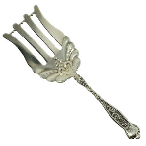 Rare posate in argento sterling di Dresda 1896 Whiting Asparagi Forchetta da portata S Mono WHITING MANF CO Fuori produzione