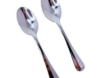 2 Vintage Teaspoons Spoons DRAYCOTT Oneida Stainless Steel Flatware 6-1/8", vintage flatware, vintage tableware, Replacement Flatware