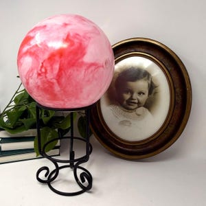 Vintage Wrought Iron Black Sphere Crystal Ball Stand Orb Stand Crystal Display, Sphere Holder, Display Stand, Sphere Display, Altar Décor